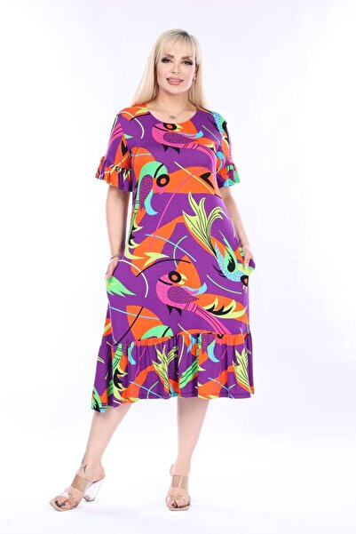 mezura tekstil Μανίκια και φούστα με βολάν με βολάν με κοντό μανίκι Κομψό φόρεμα βισκόζης χτενισμένο βαμβακερό με τσέπες