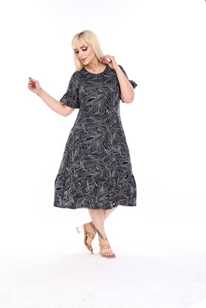 mezura tekstil Rochie elegantă din bumbac pieptănat din viscoză, cu mâneci lu...