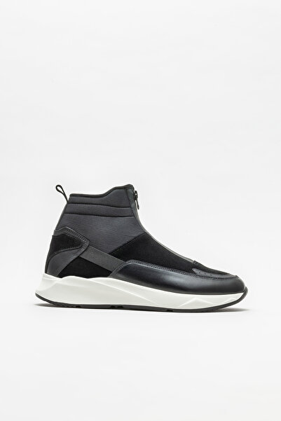 Elle Shoes Siyah Deri Erkek Spor Bot