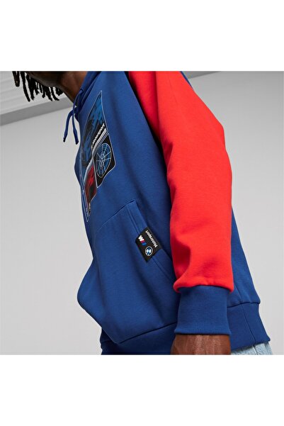 Puma Erkek BMW Logo Kapşonlu Sweatshırts BMW MMS Graphic Hoodie Pro Blue-M Color 62122704