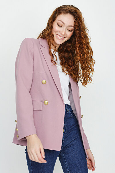 Select Moda Γυναικείο μπλέιζερ με χρυσά κουμπιά σε λιλά χρώμα