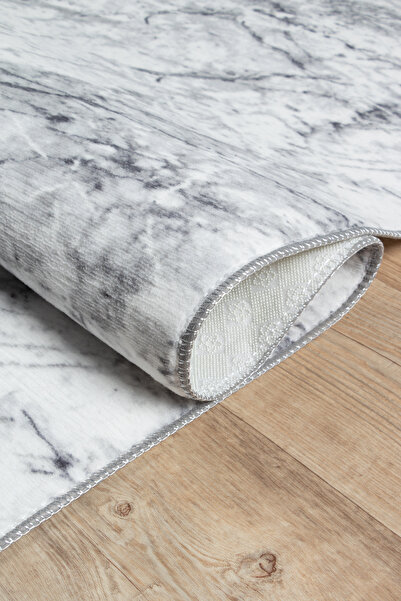 Valery Home Vl Yıkanabilir Kaymaz Tabanlı Silvia Kesme Rulo Halı Yolluk Gri-b...