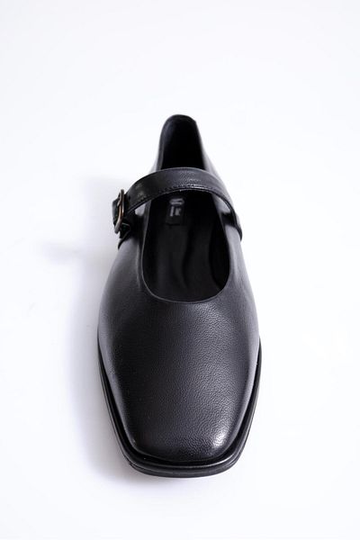 5in1Canpolat Black Blunt Toe Ballerinas