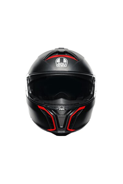 AGV Tourmodular Frequency Matt Gun Metal Red Çene Açılır Kask