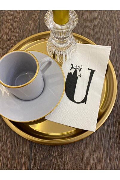 busrasdesign منديل عرض حرف U 16 قطعة