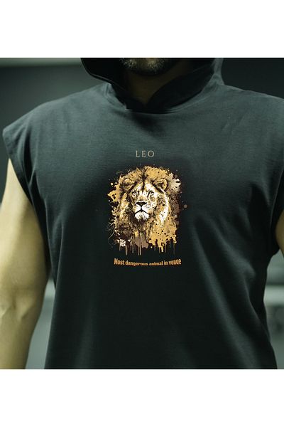 Oxlade Lion Leo Athlete's Tank Gym Toptank Hooded "The Most Dangerous Animal in the Mech®
