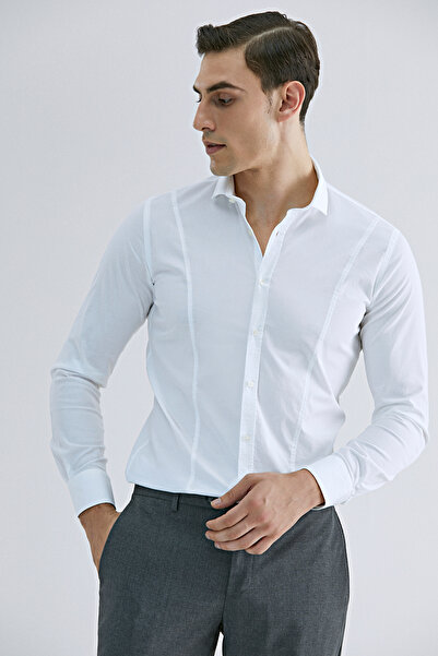 Tween Super Slim Fit Beyaz Düz Gömlek