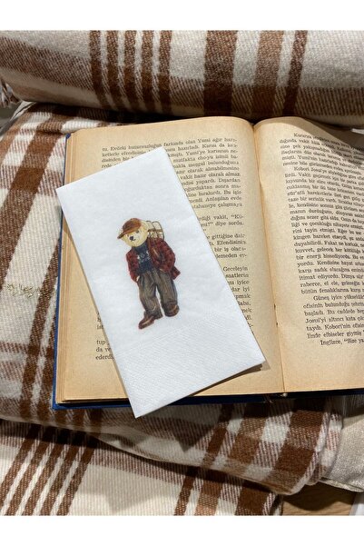 busrasdesign منديل عرض مطبوع للشتاء من تيدي بير، 16 قطعة