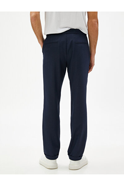 Koton Basic Woven Trousers Checked, Lace Waist, Pocket Detailed