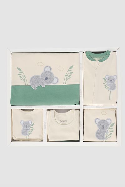Bebitof Koala Embroidered 10 Piece Hospital Discharge Bodysuit Set 100% Cotton