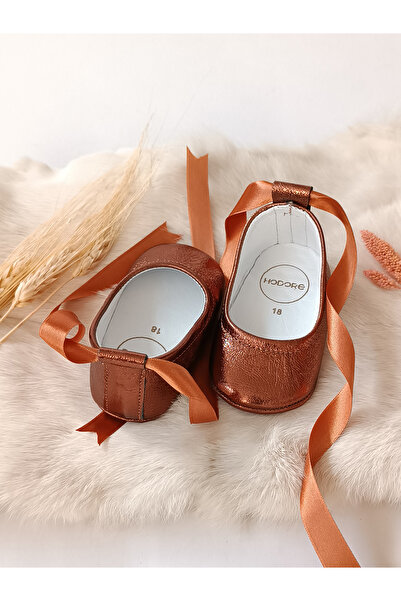 Hodore Fiore Copper Genuine Leather Baby Ballerina Loafer