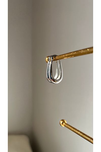 Ebru Atelier Hook Model Steel Earrings
