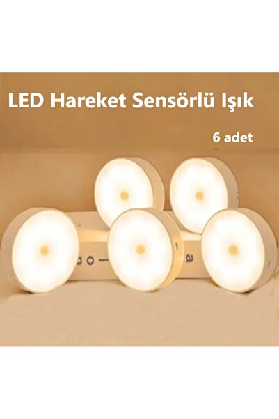 RRULTECH 6adet Harekete Duyarlı Sensörlü Sarjlı Mıknatıslı Gün Işık Cabinet M...