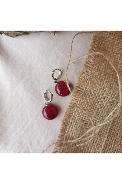 Arezzo SeyGlass Murano Cam Kırmızı Küpe | El Yapımı Cam Boncuk Küpe | Murano Cam Küpe Aksesuar