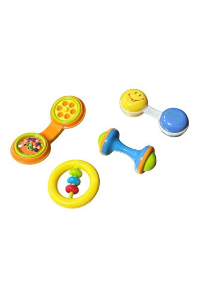 CanEm Bebek Çıngırak Seti 4 lü Telefon Abaküs Dumble Eğlenceli Çıngırak Aktivite Oyuncak