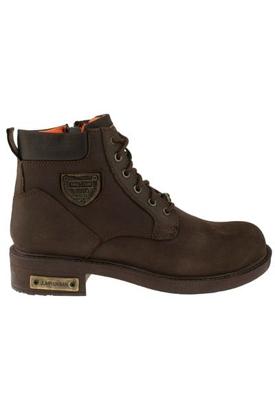 Jump 14510 Γνήσιες δερμάτινες μπότες Unisex με φερμουάρ και κορδόνια καφέ