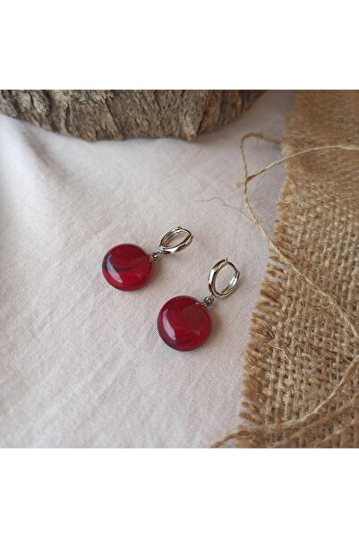 Arezzo SeyGlass Murano Cam Kırmızı Küpe | El Yapımı Cam Boncuk Küpe | Murano Cam Küpe Aksesuar