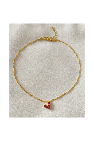 h&b design jewel Pembe Kalpli Choker