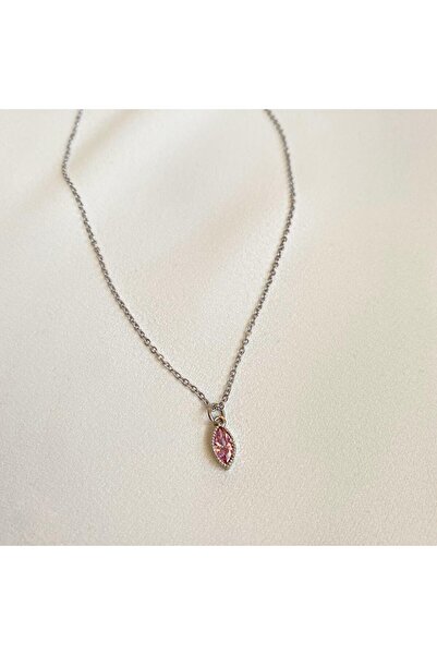 h&b design jewel Pembe Damla Taşlı Kolye