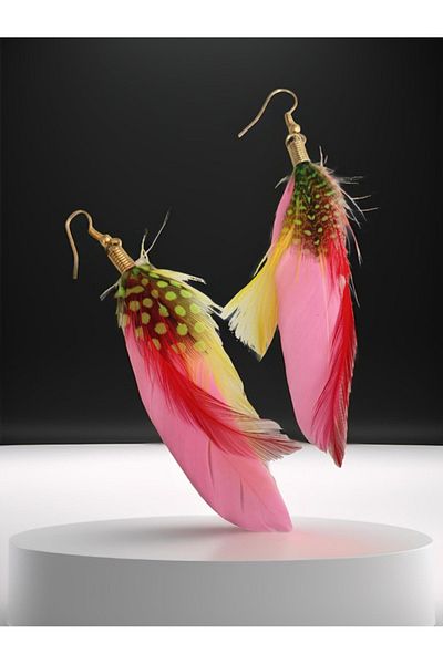 Rednose beach seaside holiday special design feather earrings