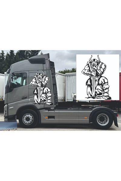 Kurt Reklam Dünyası Tır Kamyon Scanıa Bmc Ford Volvo Daf Mercedes Oto Kuşak 2 Adet Sticker Beyaz 120x60 Cm