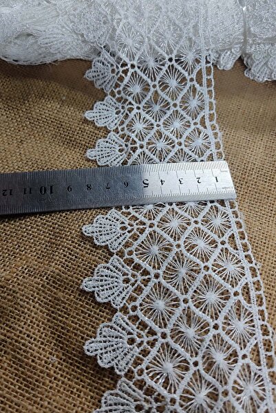 DUAYEN Güpür Dantel Kare Perde Desen 2 metre