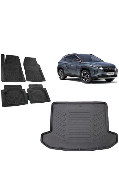 TEAMCAR Hyundai Tucson 2021 Model Comfort/Prime/Elite 3D Luggage+3D Pool Gray Color Mat