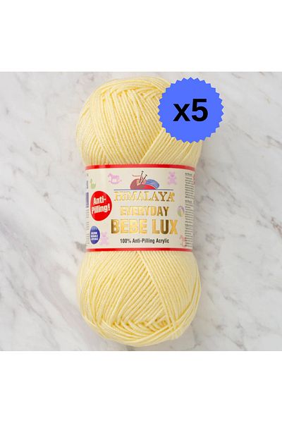 Himalaya 5-PACK EVERYDAY BEBE LUX YELLOW HAND KNITTING STRING - 70425