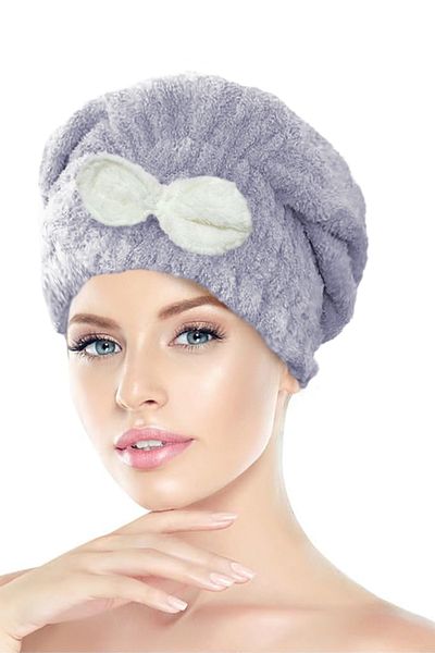 CHIZGY Microfiber Hair Towel Cap with Elastic Bow