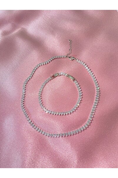 h&b design jewel Silver Mekik Taşlı Kolye & Bileklik