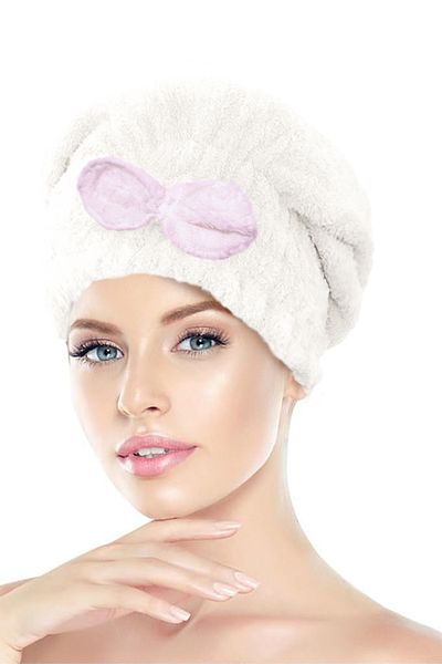 CHIZGY Microfiber Hair Towel Cap with Elastic Bow