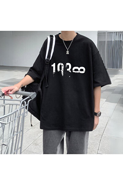 Toum Tricou supradimensionat unisex negru special pentru 100 de ani de la Vic...