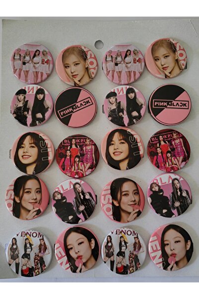 Bluoksweet 5 adet Blackpink korean çanta dekoratif tarz baskı tasarım rozet