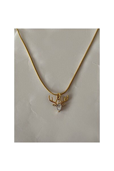 h&b design jewel Taşlı Geyik Kolye
