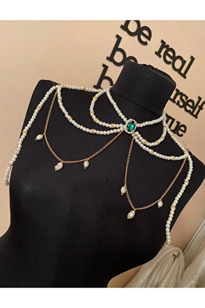 Jovela Zümrüt kristal tas inci vücut aksesuari