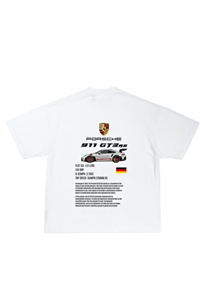 Lora Benvito Tricou supradimensionat alb Porsche 911 GT3RS