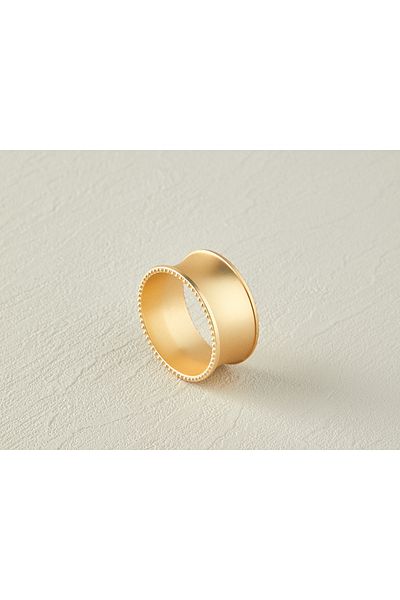 English Home Lunar Metal - Set of 4 Gold Napkin Rings