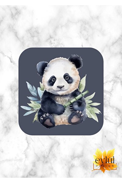 Eylül Design Cute Panda Printed Special Design Printed MDF A Quality Square C...