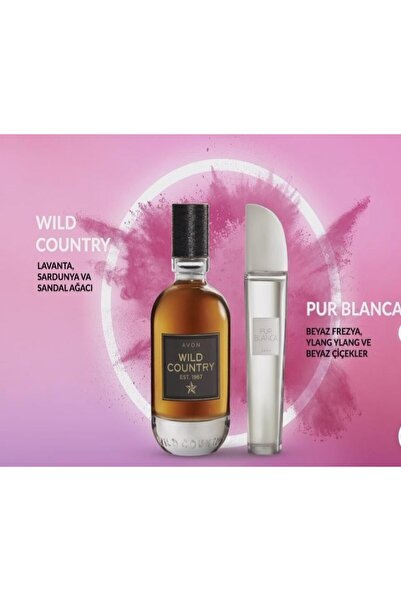 AVON Pur Blanca 50 Ml Kadın Parfüm ve Avon Wild Country EDT 75 ml Erkek Parfüm 2li set