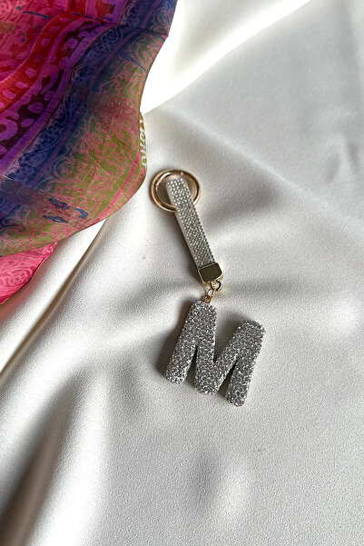 yucelique 18K Gold Kaplama Trend Zirkon Taşlı Harf Detaylı Premium Anahtarlık / Çanta Süsü ( 5+5 CM)