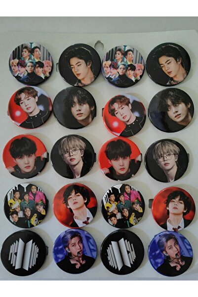 Bluoksweet 5 adet KPOP BTS çanta dekoratif tarz baskı tasarım rozet