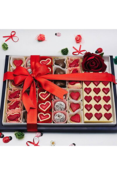 Nin Chocolate Sevgililer Günü Çiçekli Aşk Temalı Spesiyal Çikolata Kutusu