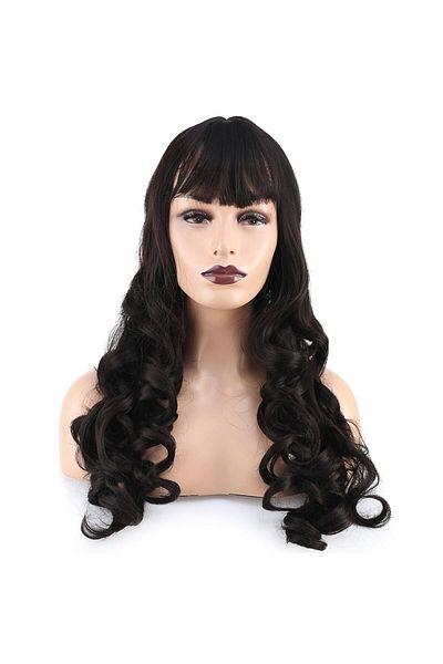 KONAK PERUK Long Fiber Synthetic Wig - Wavy and Perch, Brown