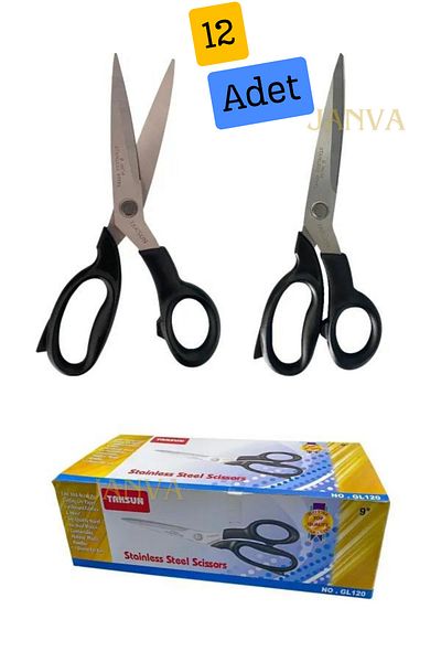 Janva 12 Pieces Taksun Model GL120 Tailor Fabric Scissors 23cm 9inch Scissors Quality Original Fabric Jeans Cuts Leg