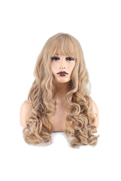 KONAK PERUK Long Fiber Synthetic Wig - Wavy and Perch, Honey Foam