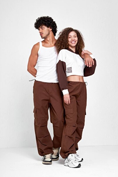 DENİKK Y2k Баги унисекс панталони с парашутни джобове