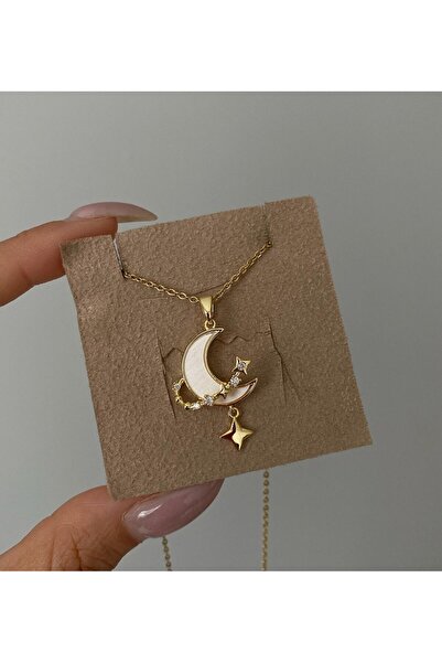 h&b design jewel Çelik Hilal Kolye