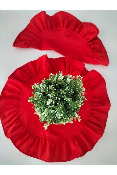 eyma home Duck Fabric Stain Resistant Supla (35CM DIAMETER) 4 Pieces