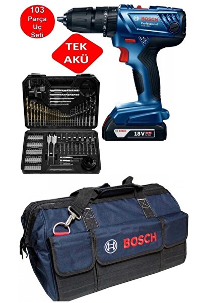 Bosch Gsb 180 li Şarjlı Darbeli Matkap Vidalama 103 Parça Uç ve Çanta Hediyeli