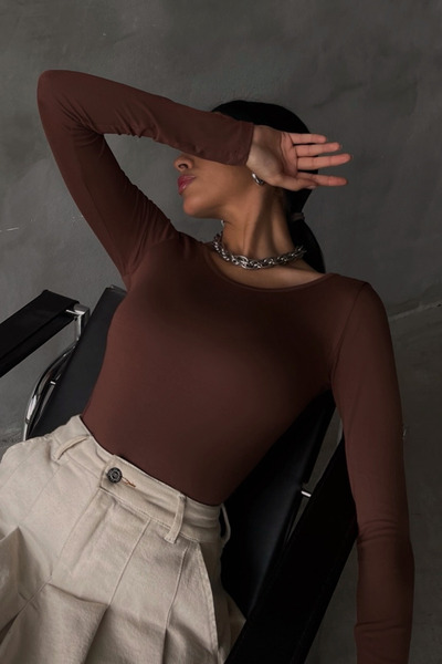 Bipantolon Γυναικεία Bitter Brown Πριγκίπισσα γιακά Μπλούζα